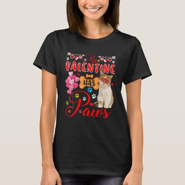 Min Valentine har Tass Cute British Shorthair Cat  T Shirt (Framsida)