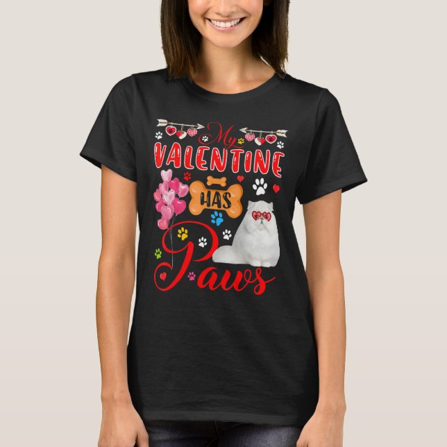 Min Valentine har Tass Cute Persian Cat Sunglass T Shirt (Framsida)
