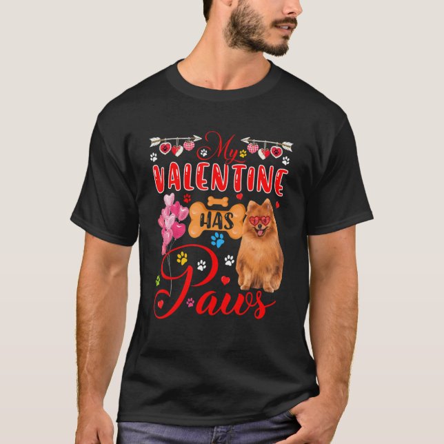 Min Valentine har Tass Cute Pommern Sunglass H T Shirt (Framsida)