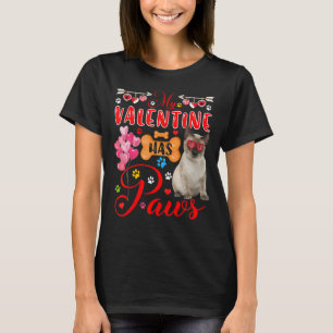 Min Valentine har Tassar Cute Siamese Cat Sunglass T Shirt