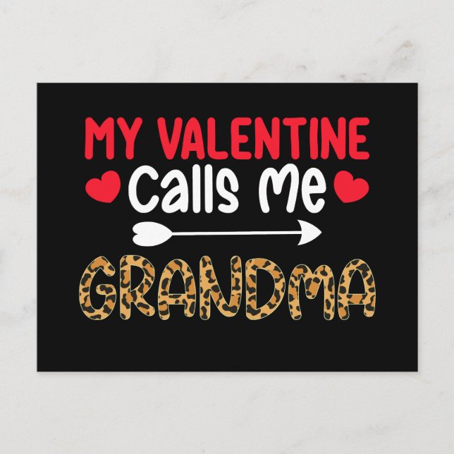 Min Valentine kallar mig Grandma Leopard Buffalo Vykort (Framsida)