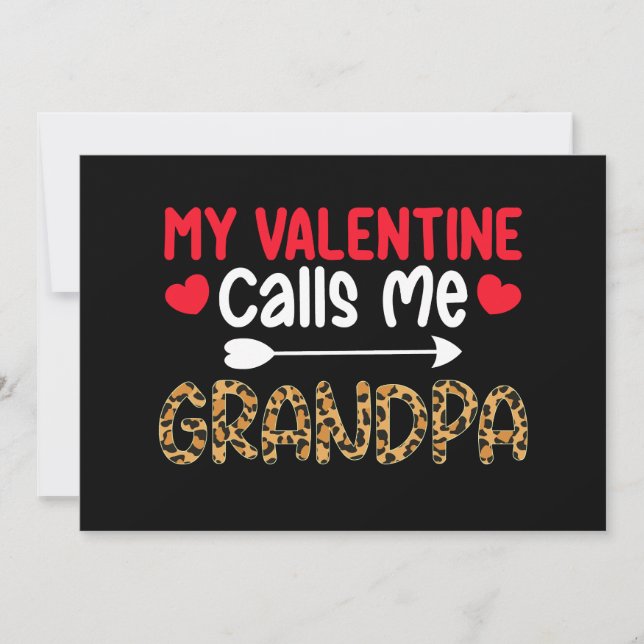 Min Valentine kallar mig Grandpa Leopard Buffalo Inbjudningar (Framsida)