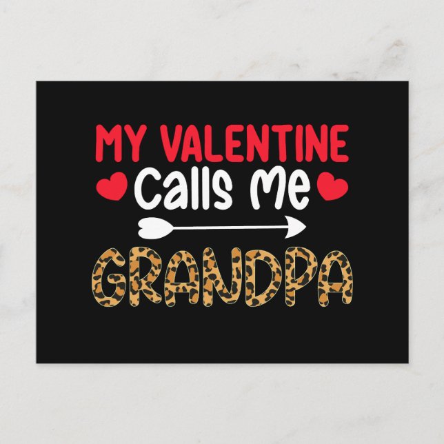 Min Valentine kallar mig Grandpa Leopard Buffalo Vykort (Framsida)