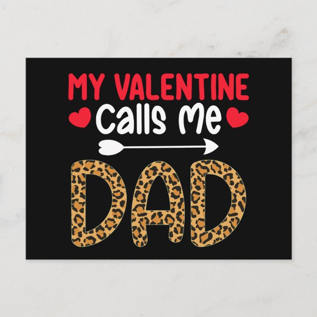 Min Valentine kallar mig Pappa Leopard Buffalo Pla Vykort (Framsida)