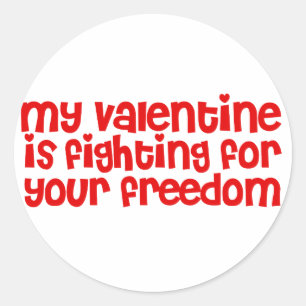 Min Valentine kämpar för din frihet Runt Klistermärke