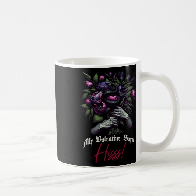 Min Valentine säger Hisss Happy Valentine kläder  Kaffemugg (Höger)