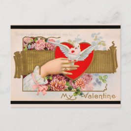 Min Valentine Vintage Dove Brev Helg Vykort