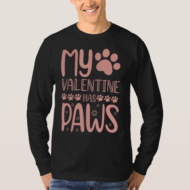 Min Valentines day har Tass Cat Mamma Kitten under T Shirt (Framsida)