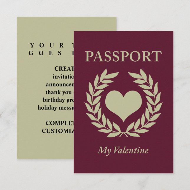 min valentininbjudan om pass inbjudningar (Fram/baksida)