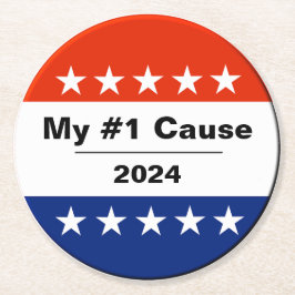 Min valfråga 2024 underlägg papper rund