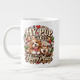 Min Valp Min Kopp Lyckliga Plats Hundälskare Jumbo Mugg