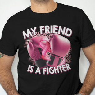 Min vän är en Fighter Breast Cancer Pink Ribbon T Shirt