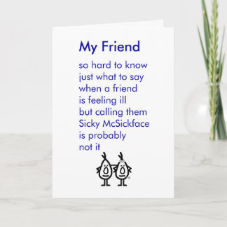 Min vän - ett roligt får väl dikt kort