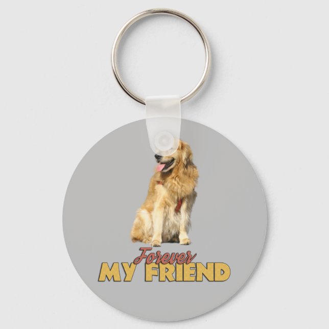 Min vän för alltid Golden Retriever Hund Design Nyckelring (Framsida)