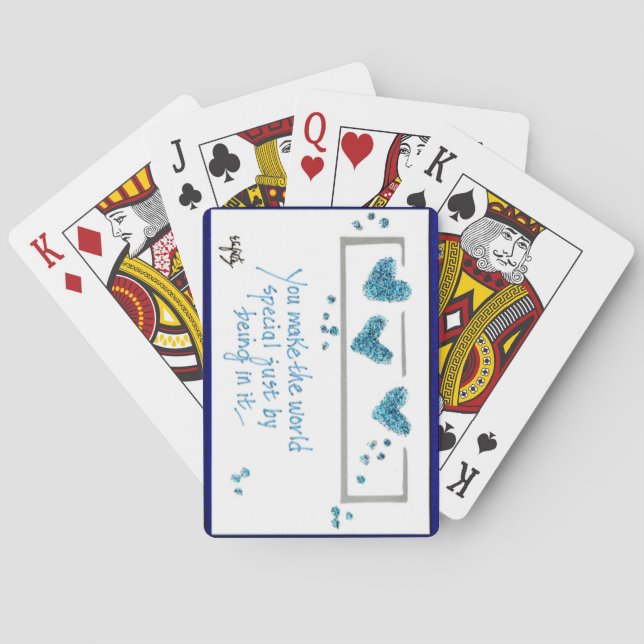 Min vän: "Gör världen Speciell" text Casinokort (Baksidan)