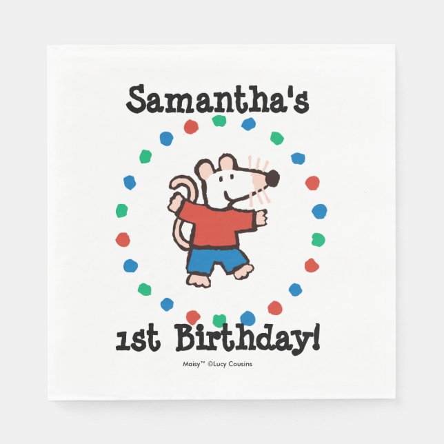 Min vän Maisy Birthday Pappersservett (Framsidan)