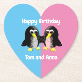 Min vän penguin,Personlig för Twillingar Underlägg Papper