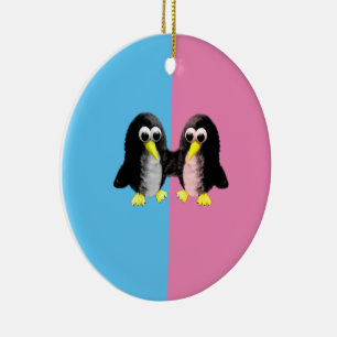 Min vän Pingguin, genderna avslöjar party Julgransprydnad Keramik