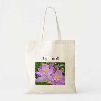 Min vän! Totebag Purpur Rododendron Blommor Tygkasse