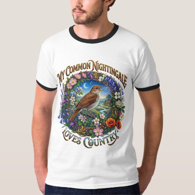 Min vanliga näktergal älskar landsbygds-T-shirt T Shirt (Framsida)