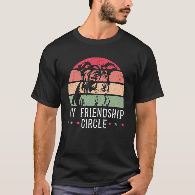 Min Vänskap Circle Hund Puppy Tass Kärlek Gräns Co T Shirt (Framsida)