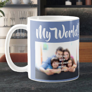 "Min Värld" - Ditt Familjefoto på en Kaffemugg