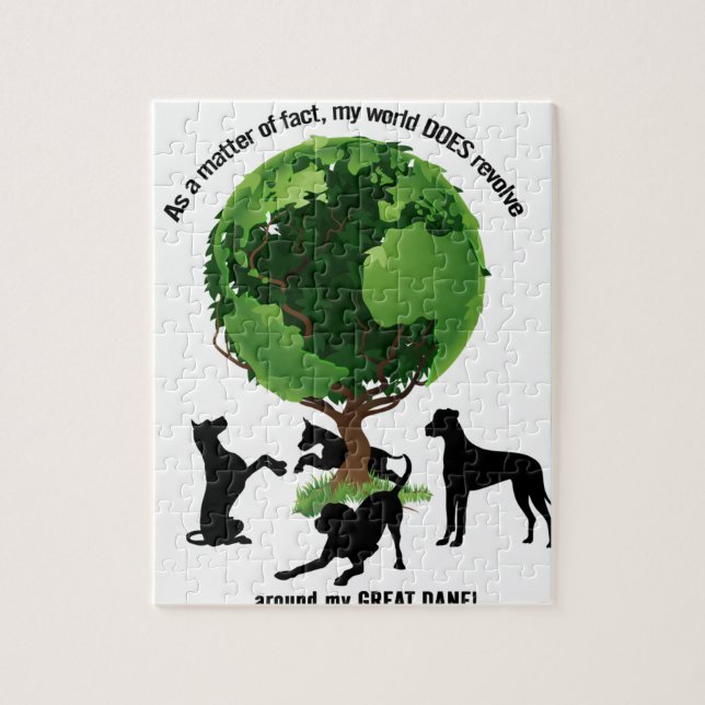 Min värld kretsar runt om min great dane pussel (Vertikal)