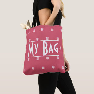 Min väska Citat Typografi Rosa Blommönster Vattenf