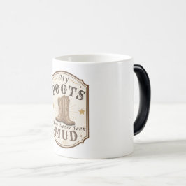 Min västerninspirerade boots-design har aldrig set magisk mugg