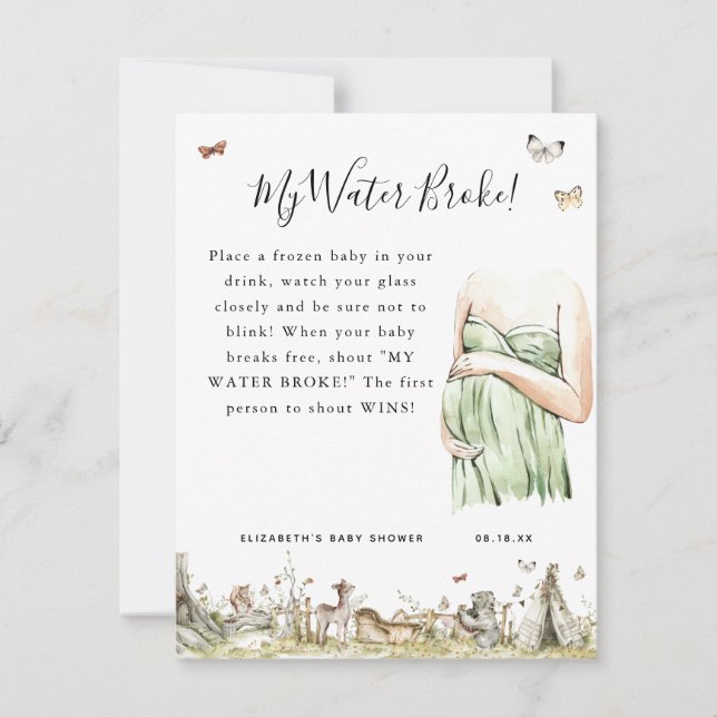 Min vatten brast | Baby Shower Lek (Framsida)