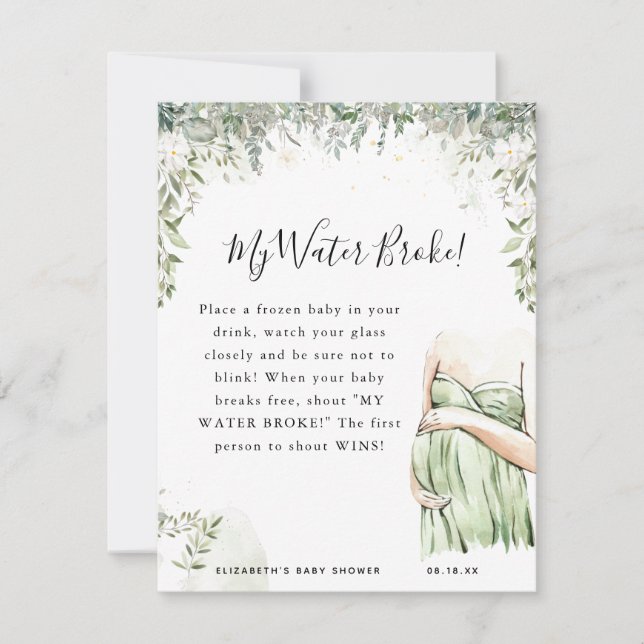 Min vatten brast | Baby Shower Lek (Framsida)