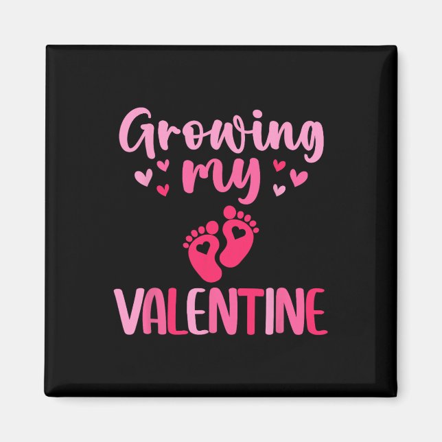 Min växande Valentine söta graviditetsannonsering  Magnet (Framsidan)