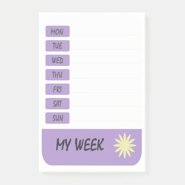 Min veckovila post-it block (Framsida)