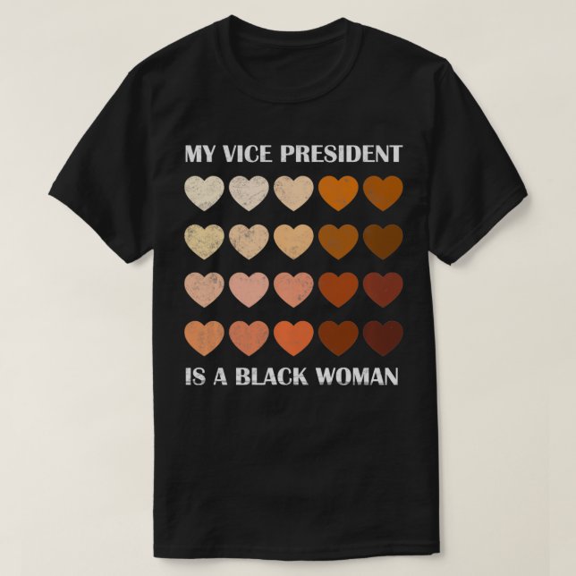Min Vice president är en svart kvinnlig melaninhjä T Shirt (Design framsida)
