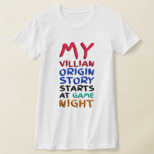 Min Villain Ursprung-berättelse börjar på spelnatt T Shirt
