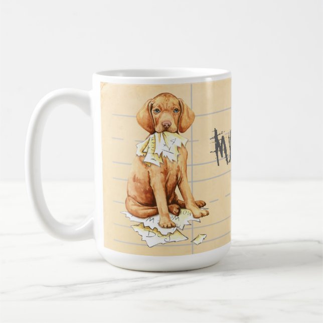 Min Vizsla åt min läxa Kaffemugg (Vänster)