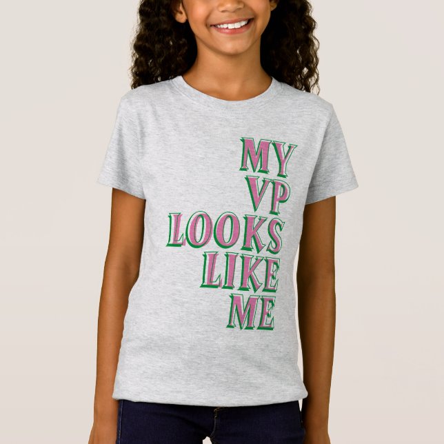 Min VP ser ut som Rosa och Grönt T Shirt (Framsida)