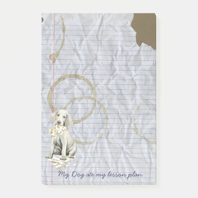 Min Weimaraner åt min kurs planerar Post-it Block (Framsida)