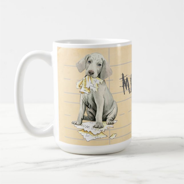 Min Weimaraner Ate min hemläxa Kaffemugg (Vänster)