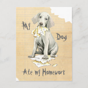 Min Weimaraner Ate Min hemläxa Vykort