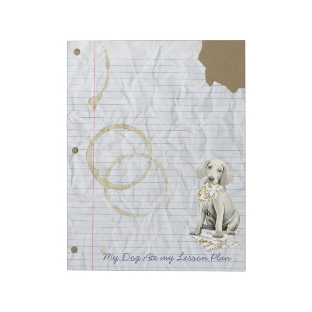 Min Weimaraner Ate Min lärlingsplan Anteckningsblock (Roterad)