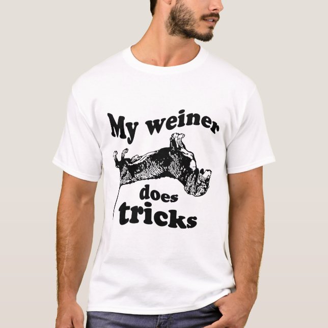 MIN WEINER GÖR TRICKT-tröja Tee (Framsida)