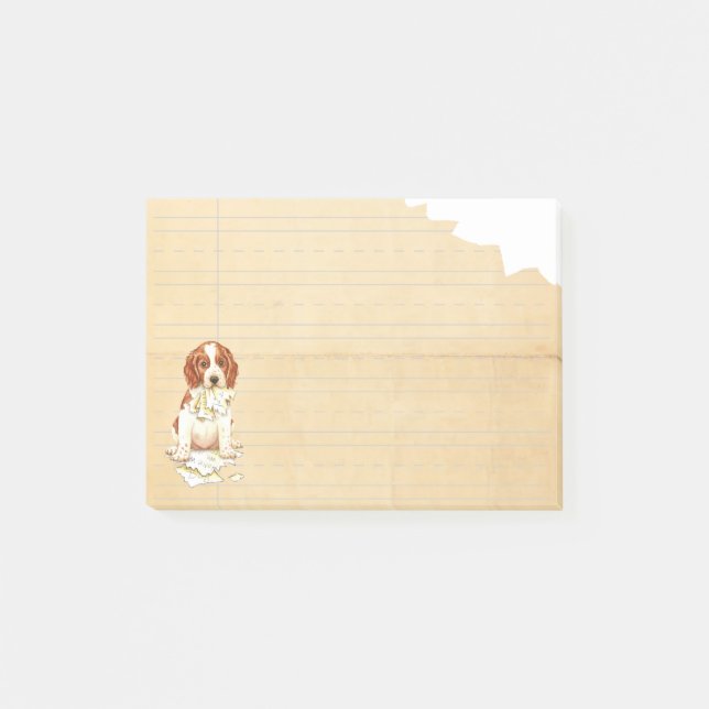 Min Welsh Springer Ate Mina hemläxor Post-it Block (Framsida)