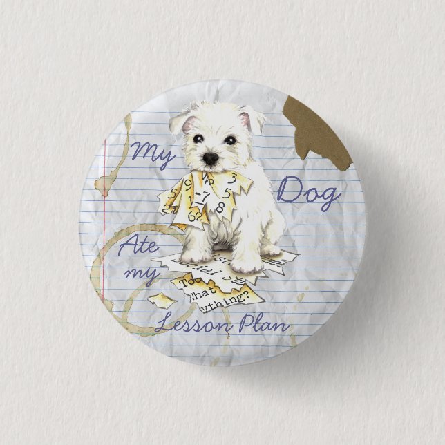 Min Westie Ate Min lektonplan Knapp (Framsida)