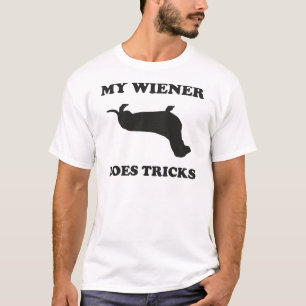 Min Wiener håller på att testa T Shirt