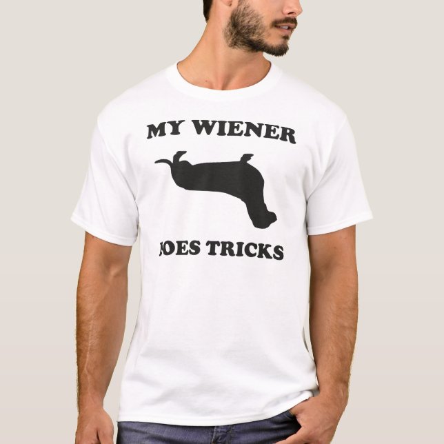 Min Wiener håller på att testa T Shirt (Framsida)