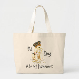 Min Wire Fox Terrier Ate Min hemläxa Jumbo Tygkasse