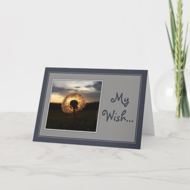 Min Wish Dandelion Sunset Kort (Framsida)