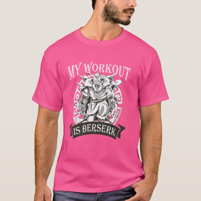 Min workout är Berserk Valhalla Norse Fläkt Viking T Shirt (Framsida)