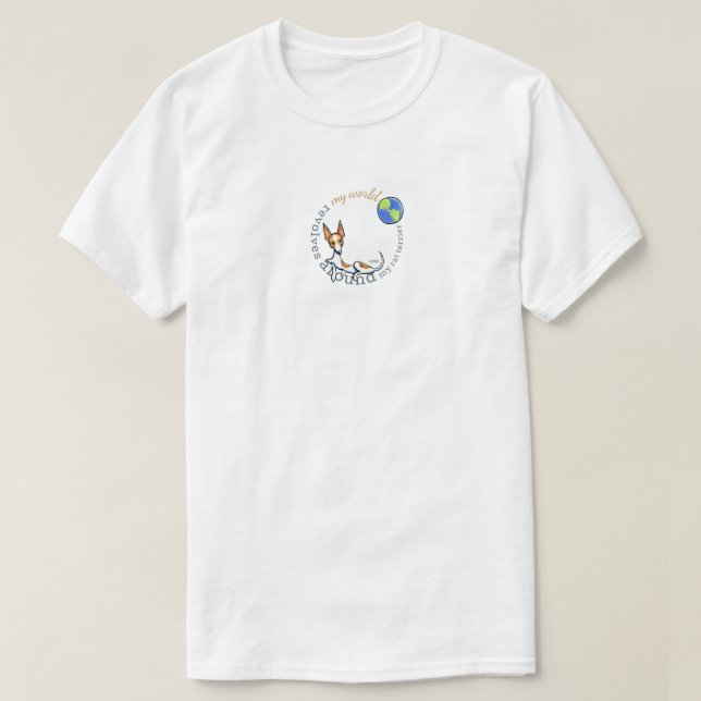 Min World Red White Råtta Terrier T Shirt (Design framsida)